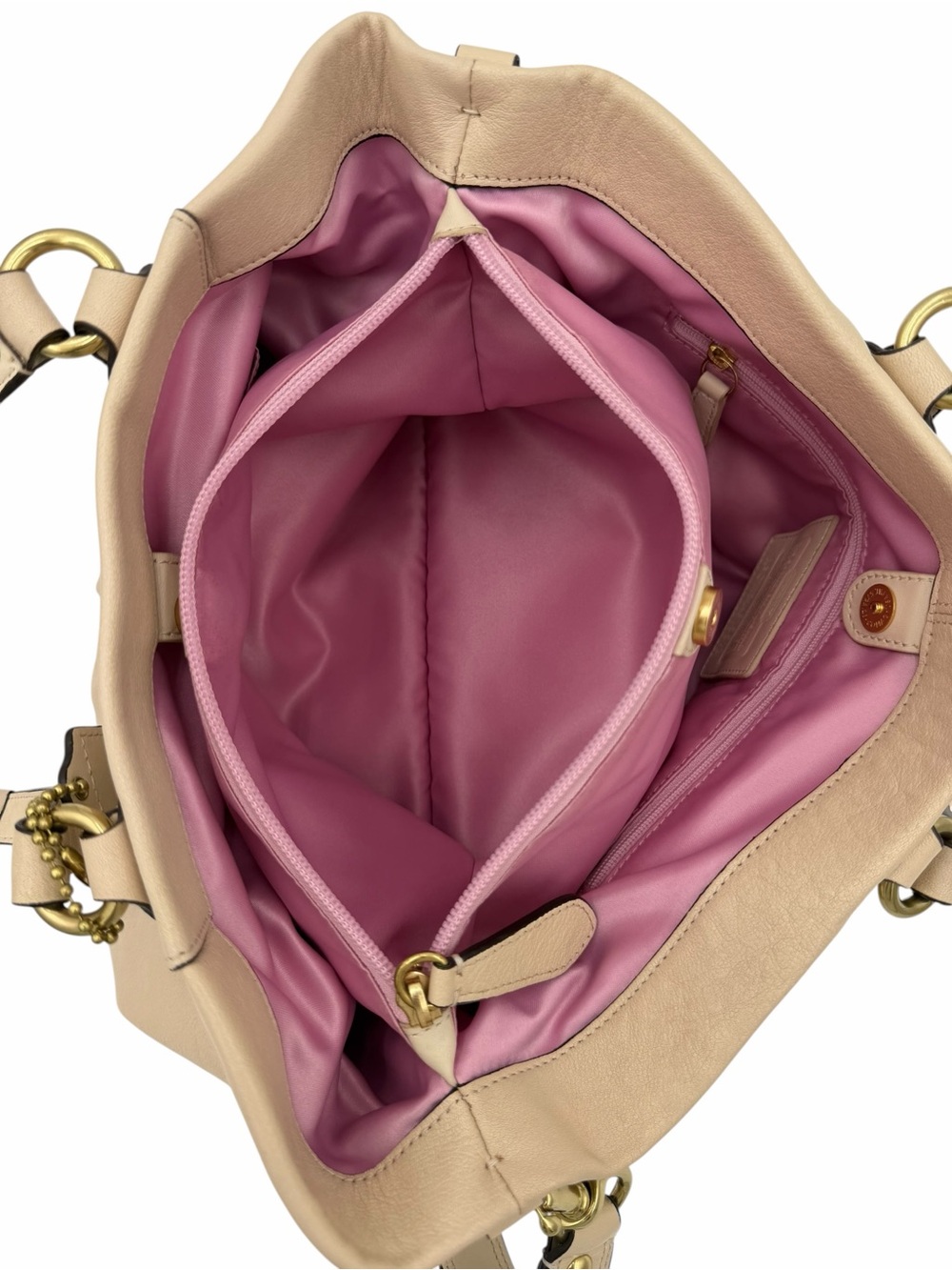 Coach Ashley Leather Carryall Satchel F15513 Bone Pink Lining NWT - Picture 10 of 13